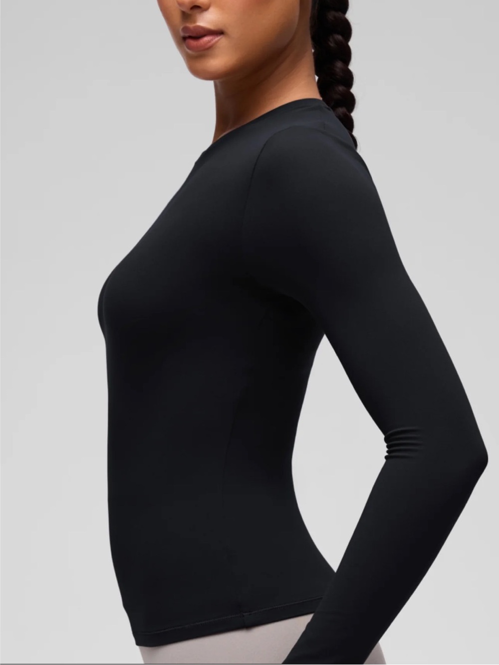 CRZ YOGA Softembrace
Tight Fit Long Sleeve Shirts Black and White Crewneck 2PACK - Picture 7 of 9